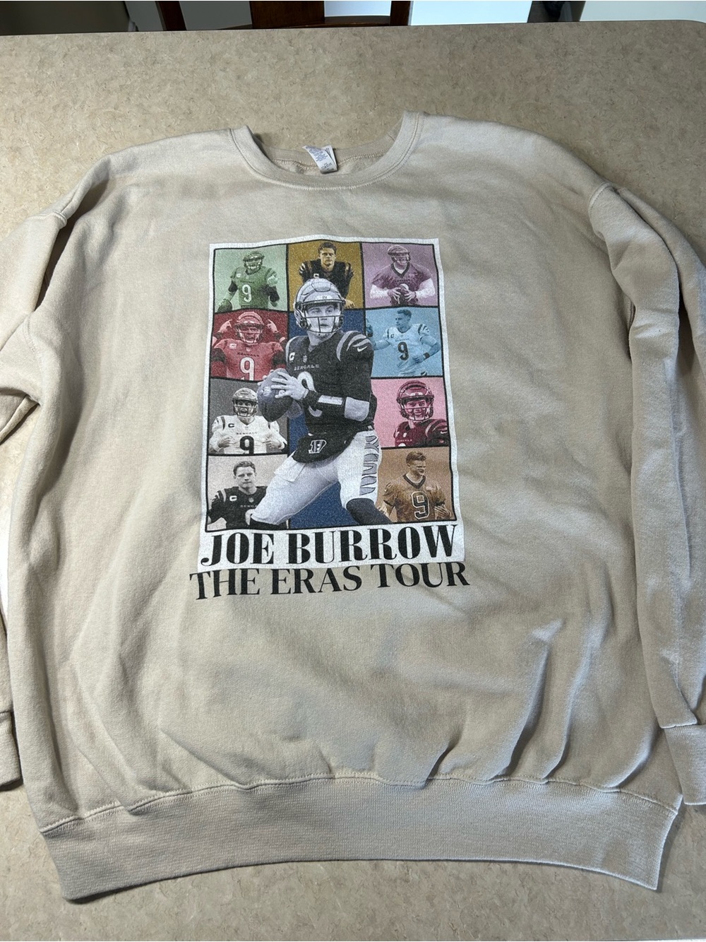 Joe Burrow The Eras Tour Crewneck Sweatshirt Jerzees NuBlend Adult XL Bengals